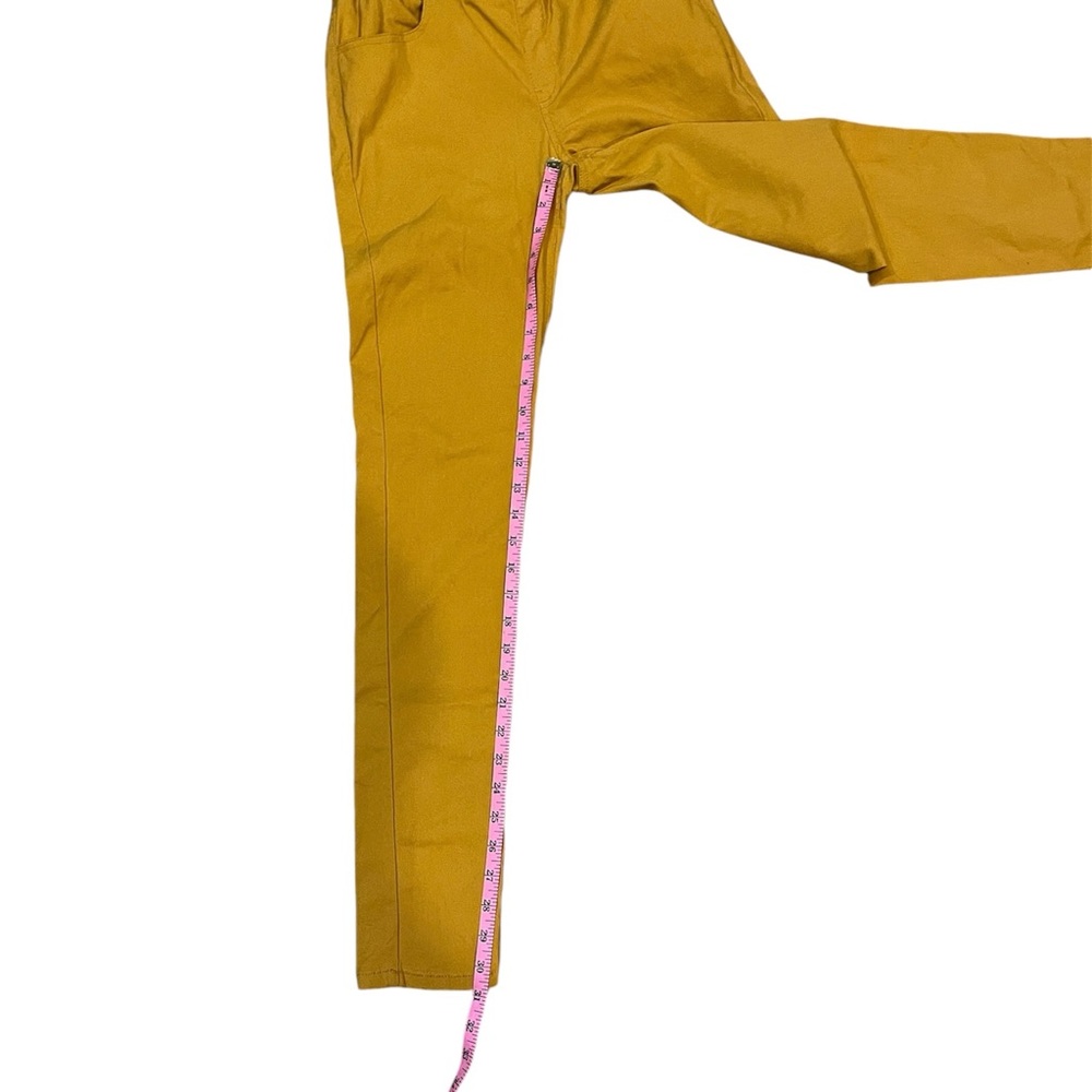 MAO Mustard Yellow Skinny Pants L fall autumn colors pockets elastic drawstring - Picture 5 of 8